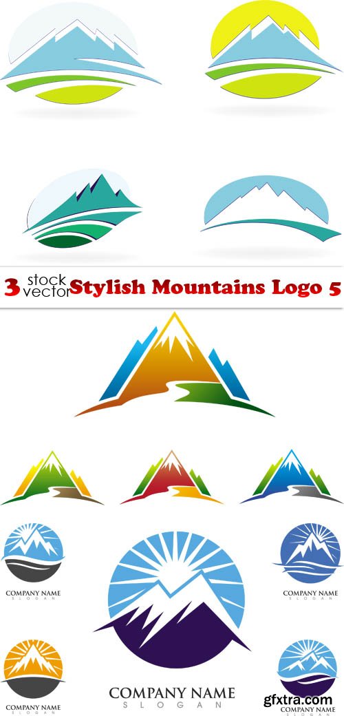 Vectors - Stylish Mountains Logo 5