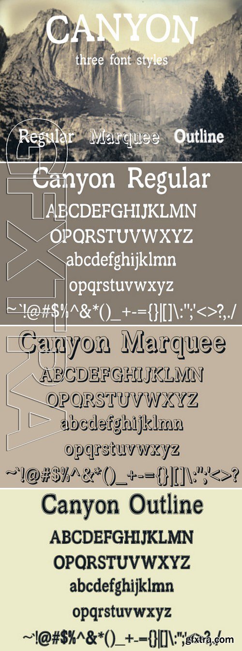 CM 298074- Canyon - Font in Three Styles