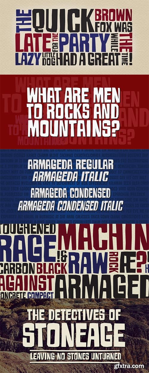 Armageda - A rugged angular display typeface NEW!