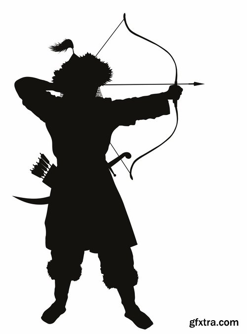 Collection of vector image Sagittarius bow arrow archer sport target 25 Eps