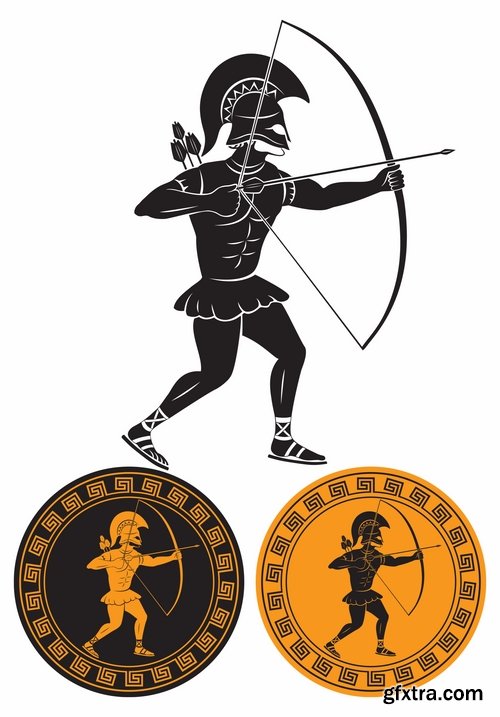 Collection of vector image Sagittarius bow arrow archer sport target 25 Eps