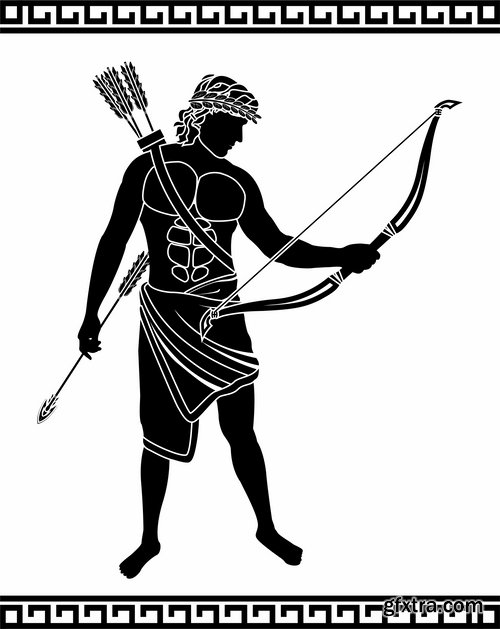 Collection of vector image Sagittarius bow arrow archer sport target 25 Eps