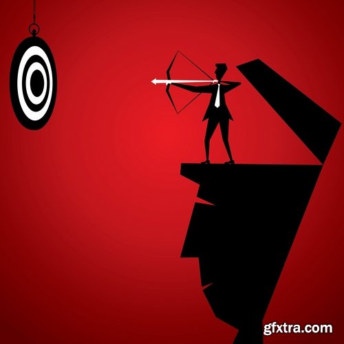 Collection of vector image Sagittarius bow arrow archer sport target 25 Eps