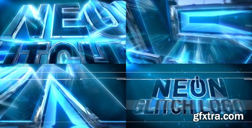 Videohive Neon Glitch Logo 8722098