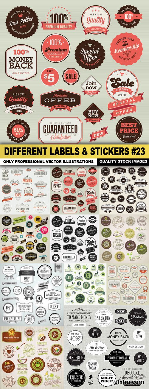 Different Labels &amp; Stickers #23 - 11 Vector