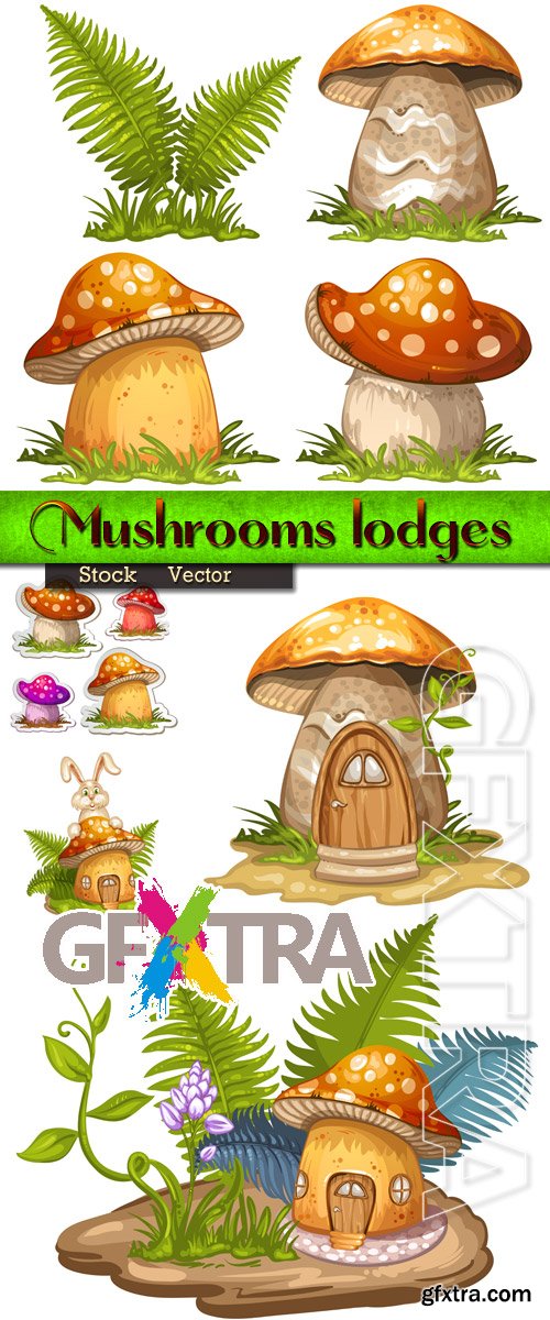 Mushrooms - Lodges in Vector