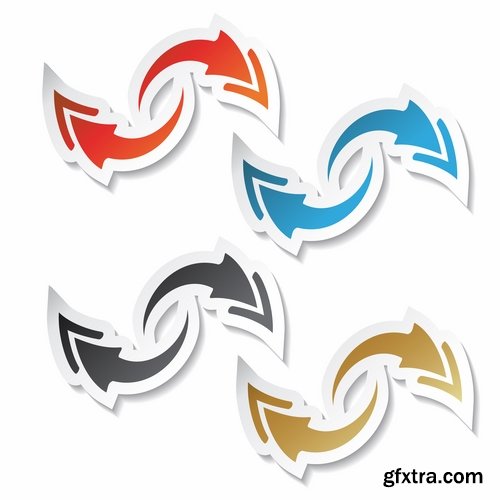 Collection of vector image pointer sticker marker icon 25 Eps