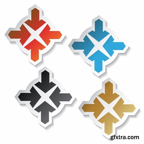 Collection of vector image pointer sticker marker icon 25 Eps