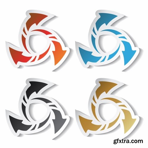 Collection of vector image pointer sticker marker icon 25 Eps