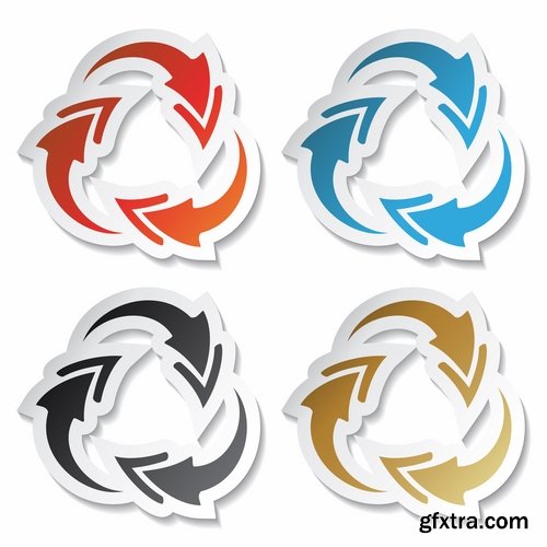 Collection of vector image pointer sticker marker icon 25 Eps