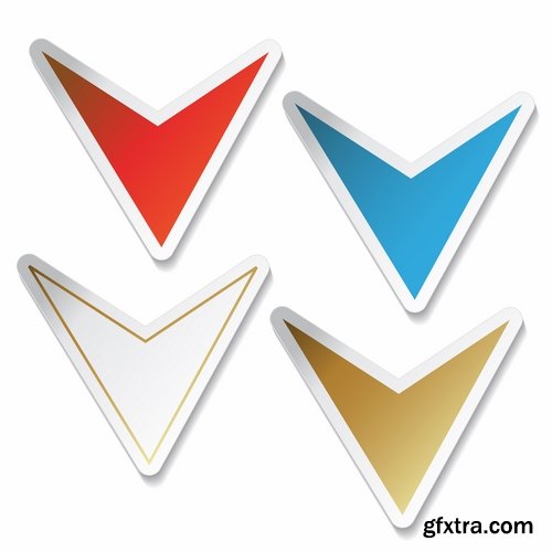 Collection of vector image pointer sticker marker icon 25 Eps