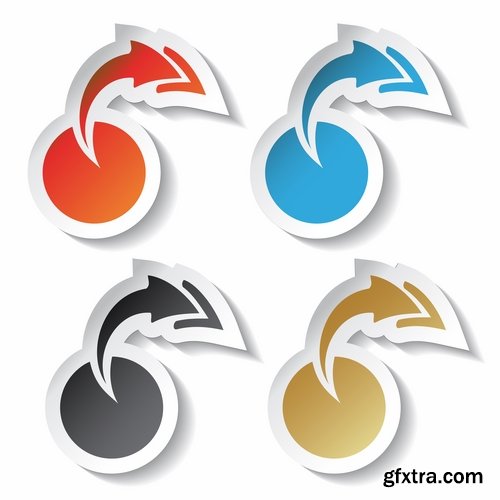 Collection of vector image pointer sticker marker icon 25 Eps