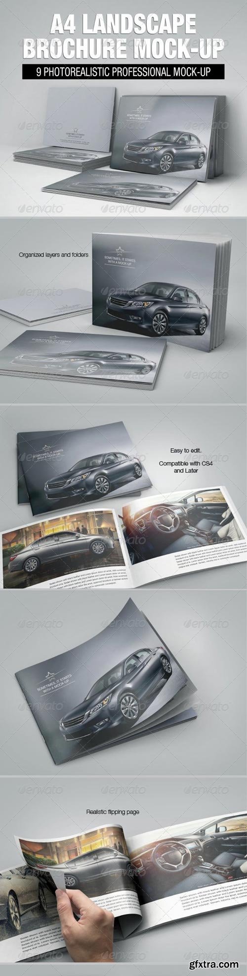 GraphicRiver - A4 Landscape Brochure Mock-up - 5629158