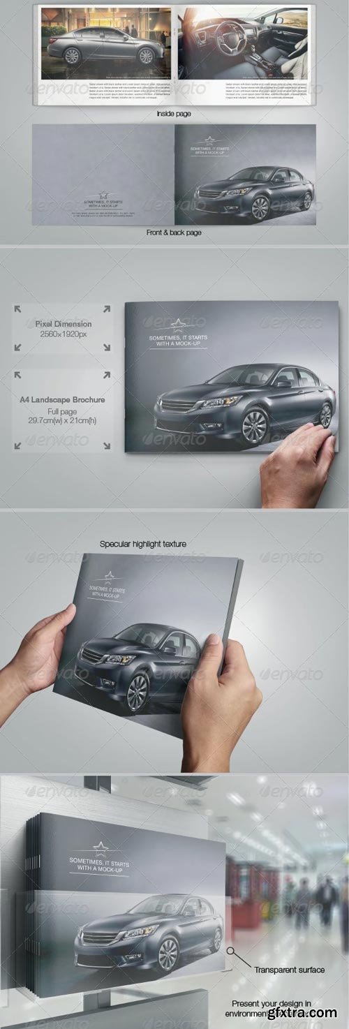 GraphicRiver - A4 Landscape Brochure Mock-up - 5629158