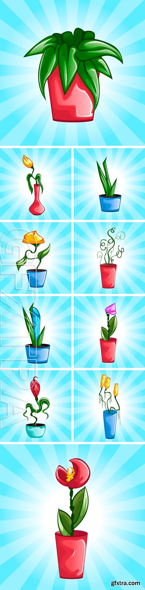 Stock Vectors - Beautiful flower in vase or flower pot