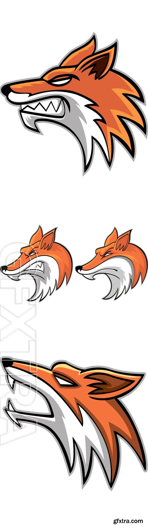 Stock Vectors - Fox head mascot, vector illustration