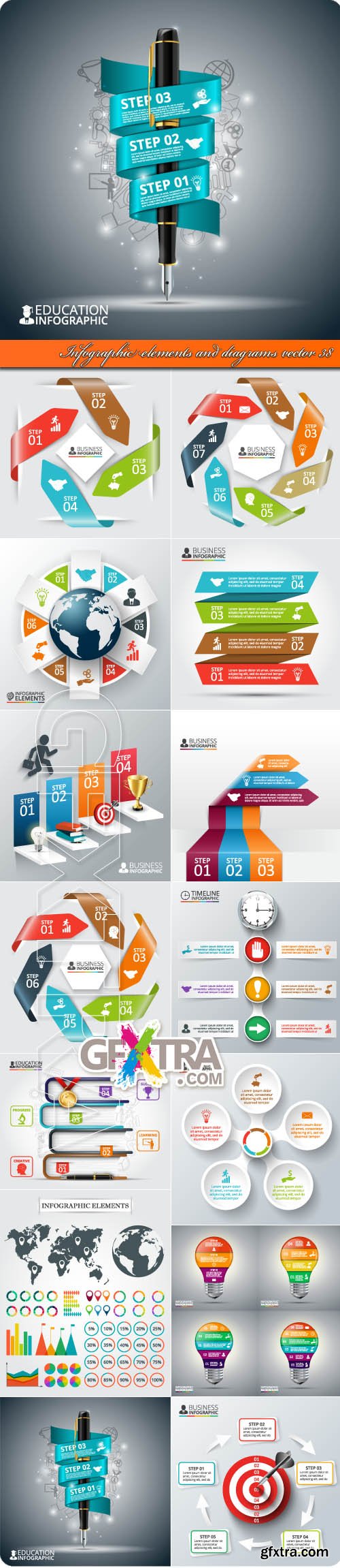 Infographic elements and diagrams vector 38