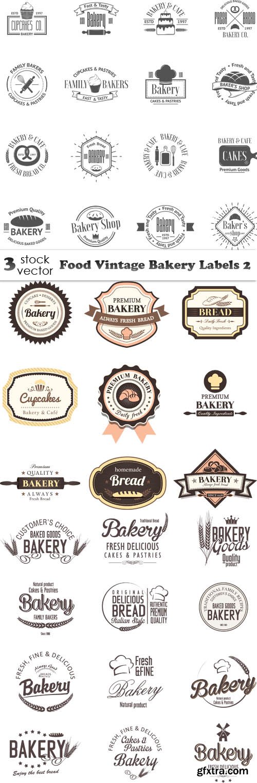 Vectors - Food Vintage Bakery Labels 2