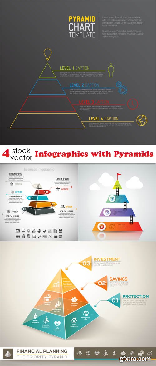 Vectors - Infographics with Pyramids