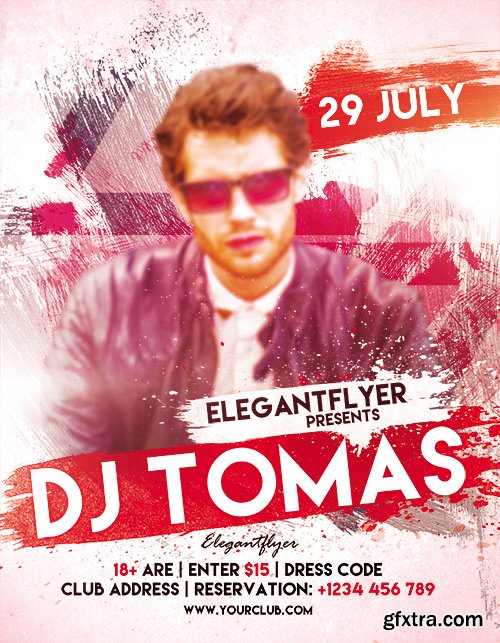 Guest Dj Tomas Flyer PSD Template + Facebook Cover