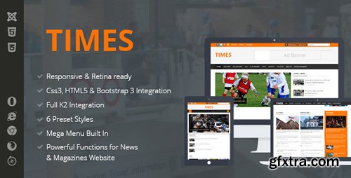 ThemeForest - Times v1.0 - News & Magazine Joomla Template