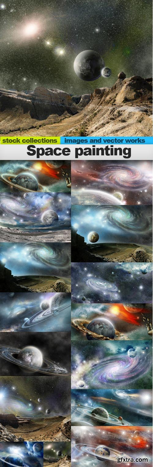 Space painting, 15 x UHQ JPEG