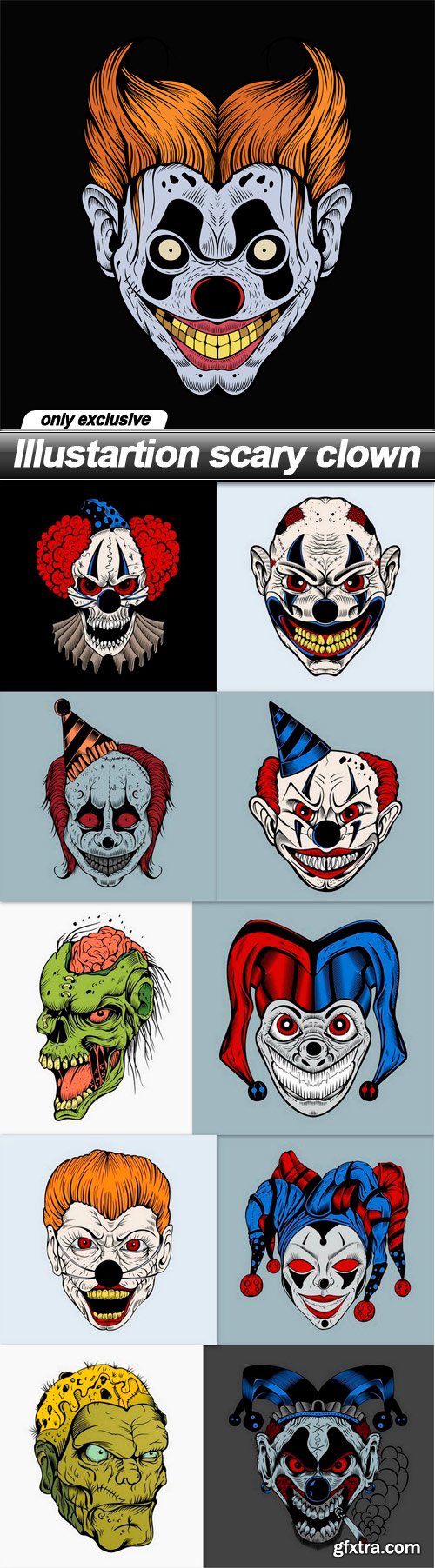 Illustartion scary clown - 11 EPS