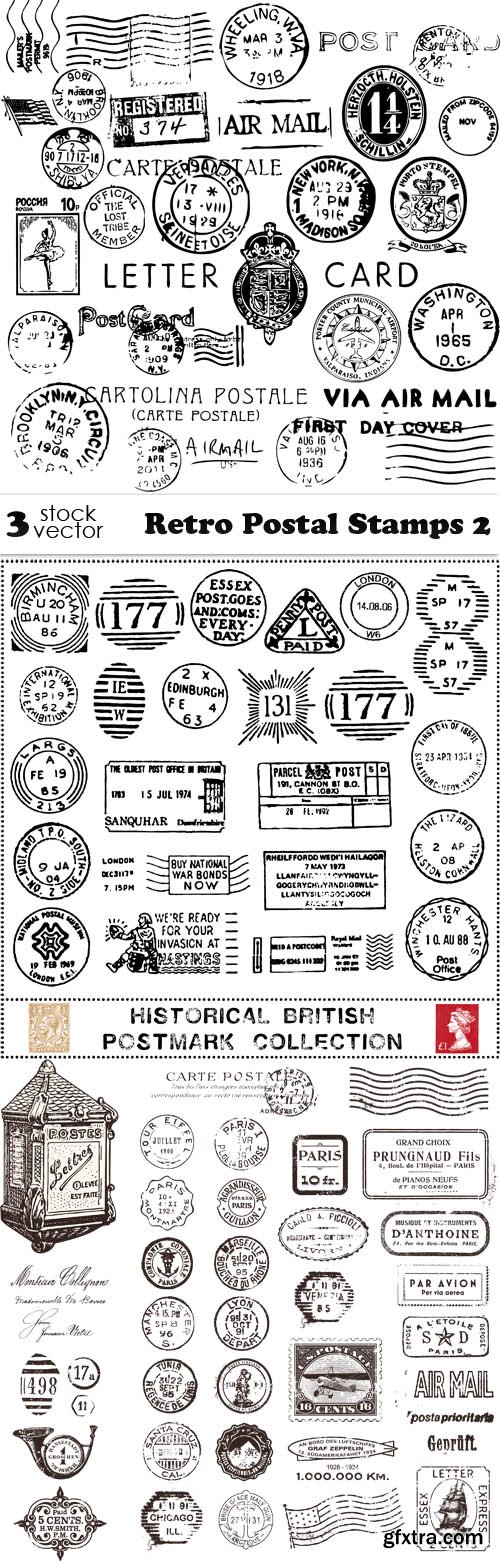 Vectors - Retro Postal Stamps 2