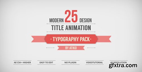 Videohive 25 Design Titles Animation - Typography Pack 11779069