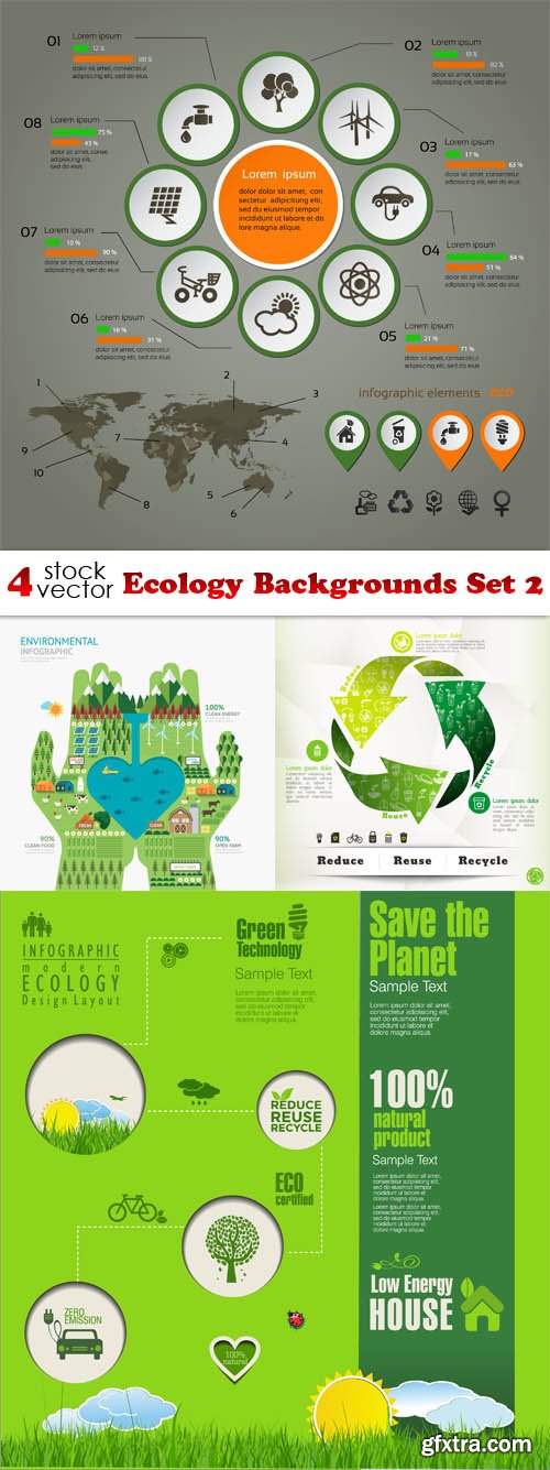 Vectors - Ecology Backgrounds Set 2