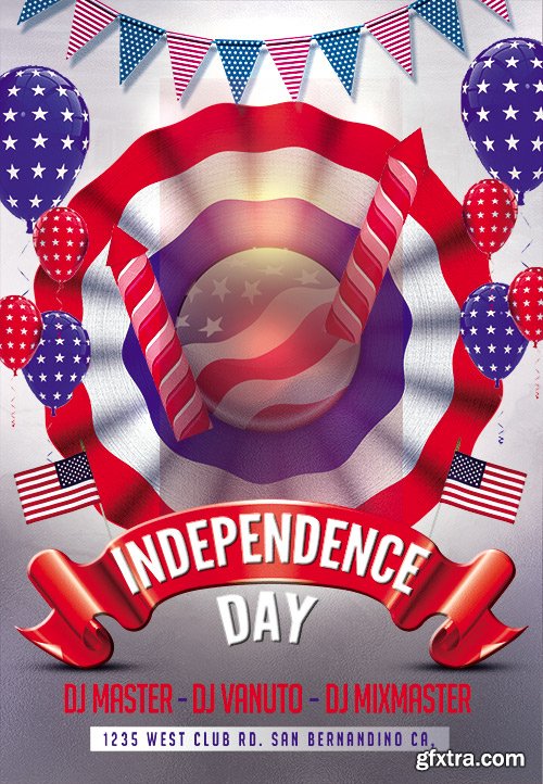 Independence Day Flyer PSD Template + Facebook Cover