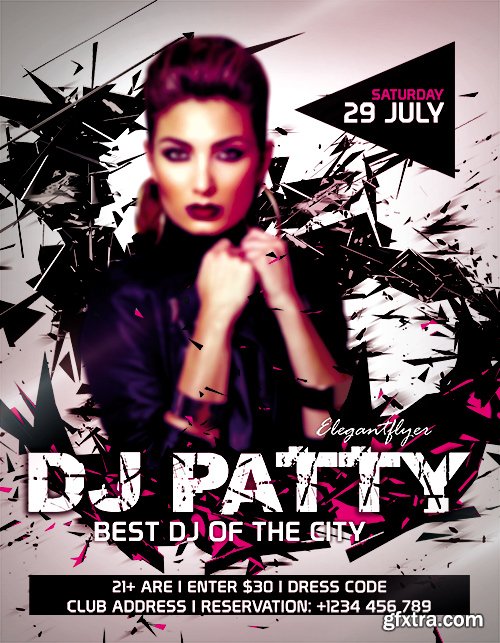 Guest Dj Patty Flyer PSD Template + Facebook Cover