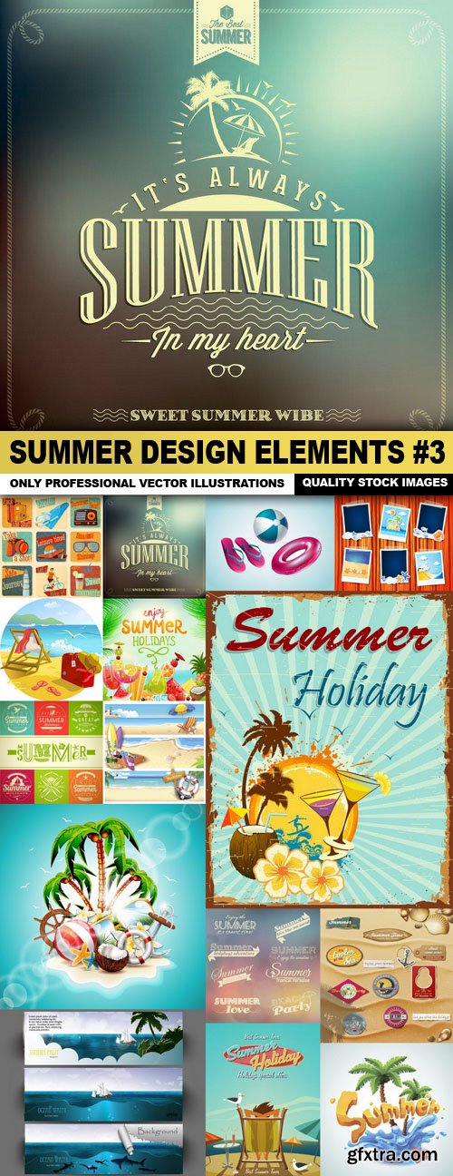 Summer Design Elements #3 - 15 Vector