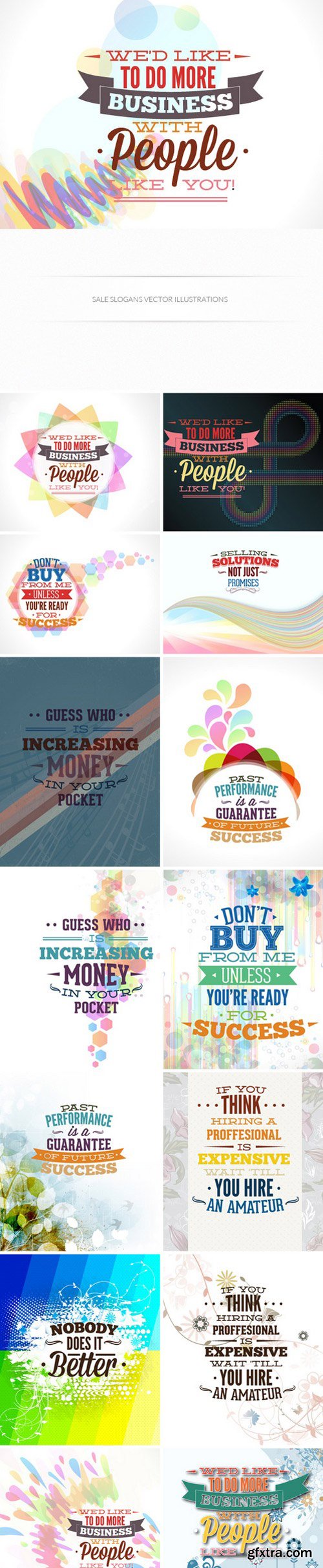 Sales Slogan Vector Illustrations