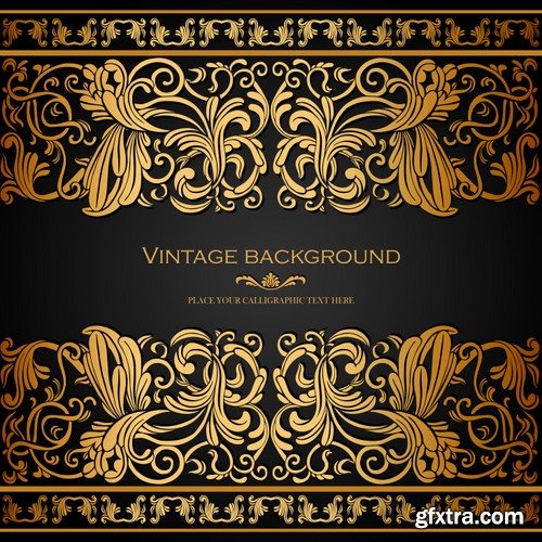 Collection of vector image calligraphic elements vintage design element #7-25 Eps