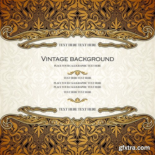 Collection of vector image calligraphic elements vintage design element #7-25 Eps