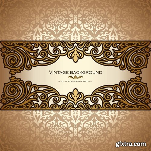 Collection of vector image calligraphic elements vintage design element #7-25 Eps