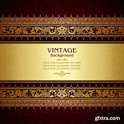 Collection of vector image calligraphic elements vintage design element #7-25 Eps