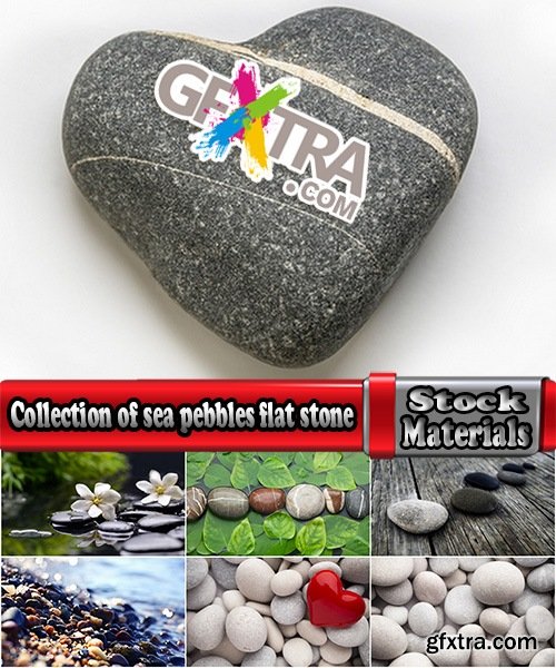 Collection of sea pebbles flat stone black stone decorative landscape 25 HQ Jpeg