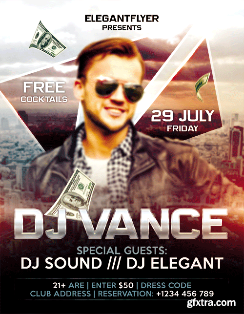 Guest Dj Vance Flyer PSD Template + Facebook Cover » GFxtra