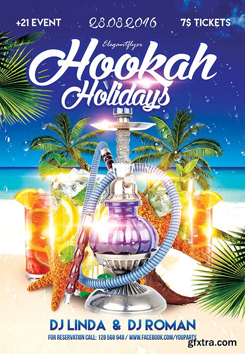 Hookah Holidays Flyer PSD Template + Facebook Cover