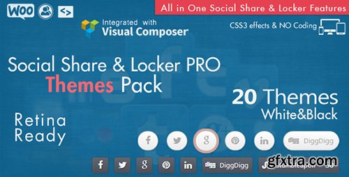 CodeCanyon - Social Share & Locker Pro Theme Pack (W&B) - 8525782