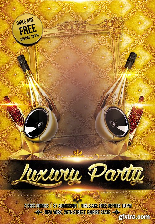 Luxury Party Flyer PSD Template + Facebook Cover