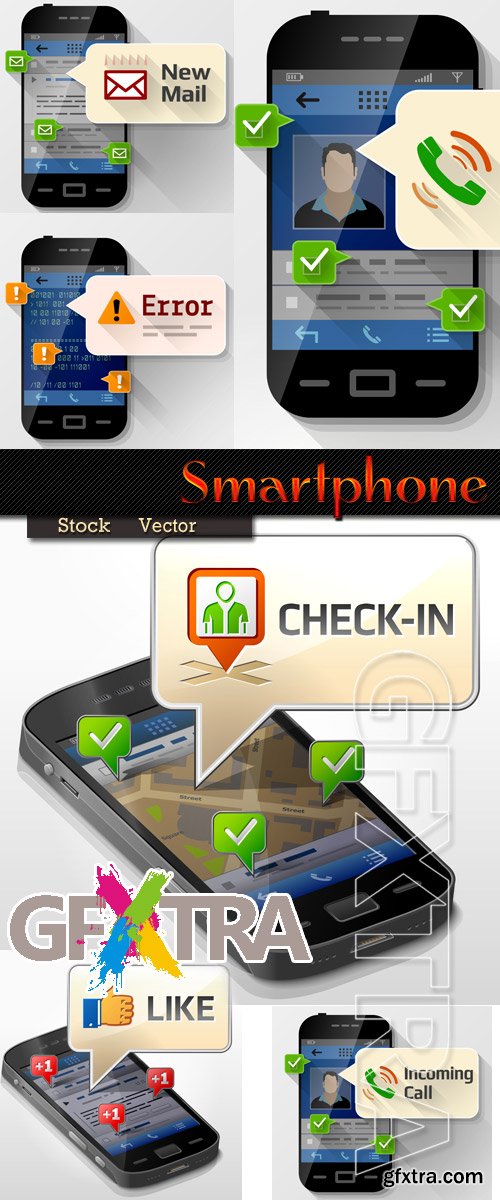 Smartphone and messages in Vector