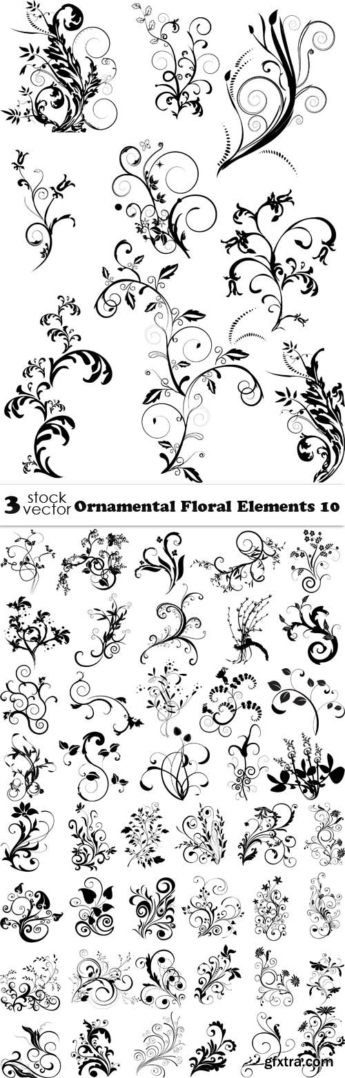 Vectors - Ornamental Floral Elements 10