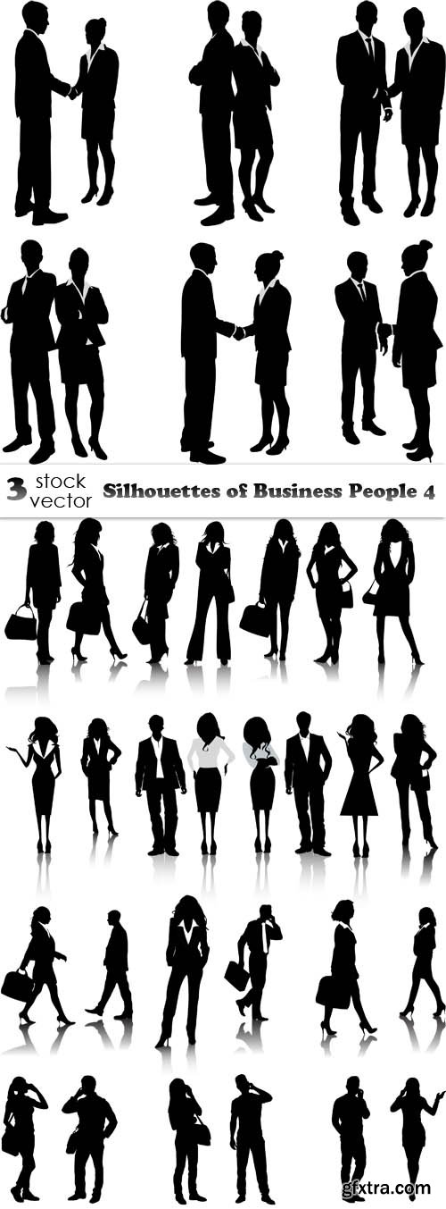 Vectors - Silhouettes of Business People 4