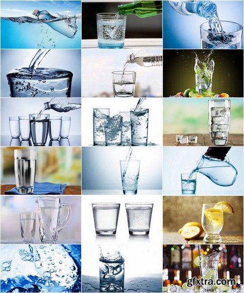 Collection of pure mineral water cup glass carafe splashes 25 HQ Jpeg