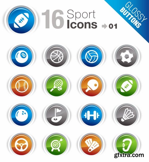 Collection of vector image various flat icons on various subjects #3-25 Eps