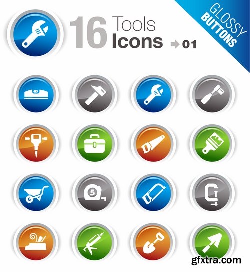 Collection of vector image various flat icons on various subjects #3-25 Eps