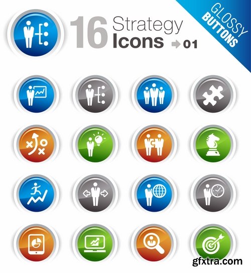 Collection of vector image various flat icons on various subjects #3-25 Eps